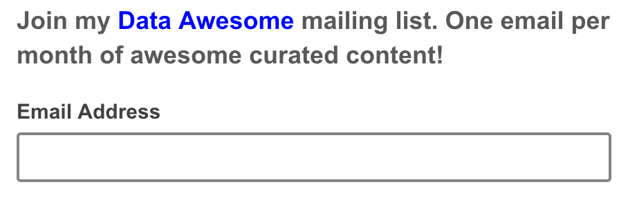 data awesome email signup form