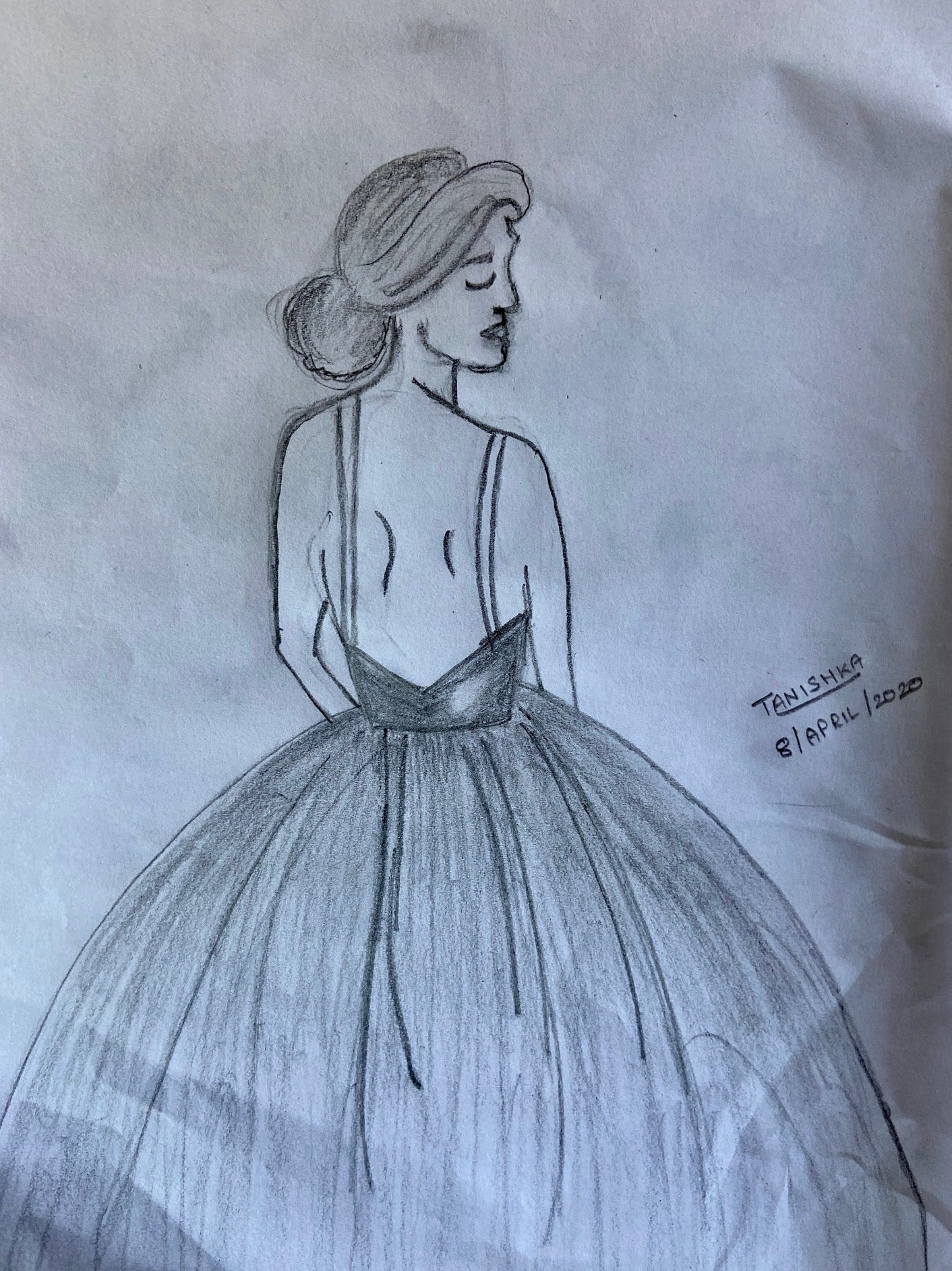 Girl in a dress  Pencil sketch. Here is my second pencil sketch. It is |  by Tanishka Goyal | Medium