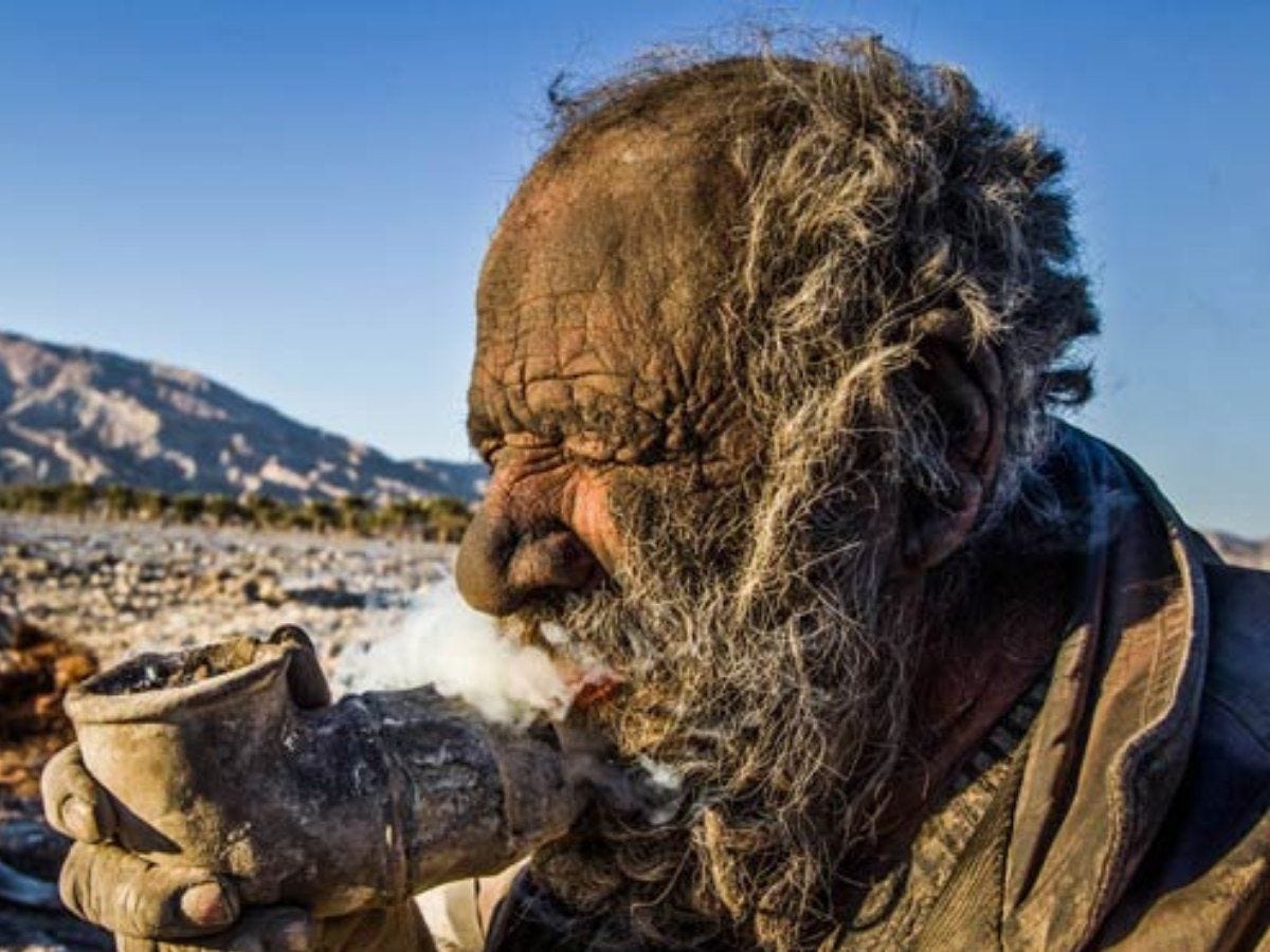 is there poop in cigarettes This Dirty Man Smokes Animal Feces and Hasn't Showered in 65 Years | by Sal