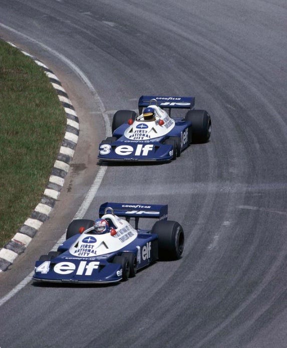 Tyrrellp34ＳＩＸWHEELER This Tyrrell P34 continuation is a six-wheeled dream machine