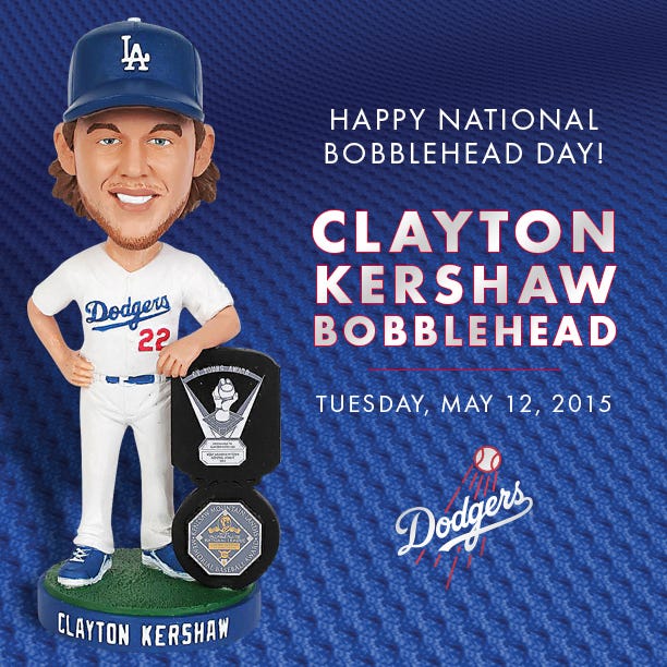 The 2015 Clayton Kershaw bobblehead | by Jon Weisman | Dodger Insider