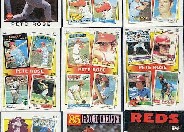 rare pete rose cards 1987 Topps Cincinnati Reds #393 Baseball Card ERROR Manager card 1987 Topps Pete Rose Cincinnati