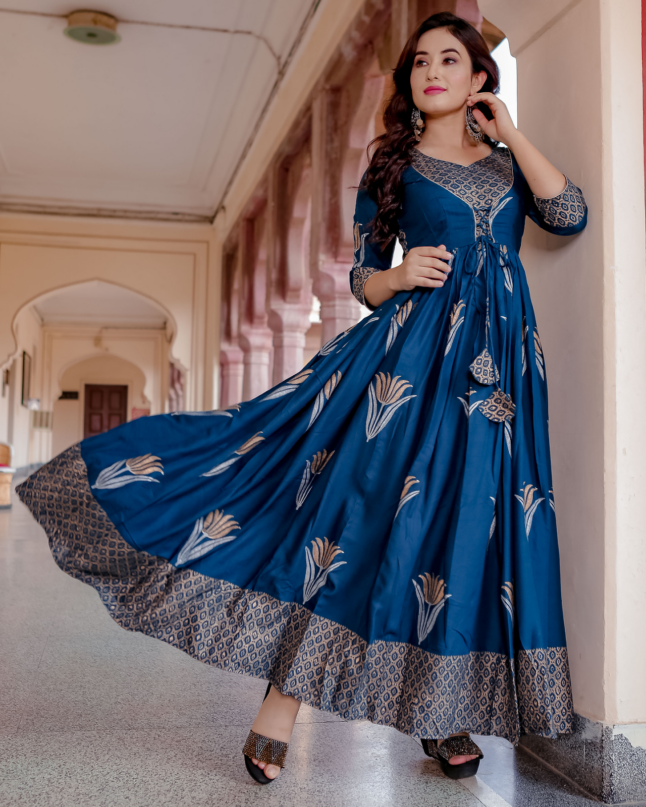 beautiful cotton dresses Toile floral print cotton dress | Margot