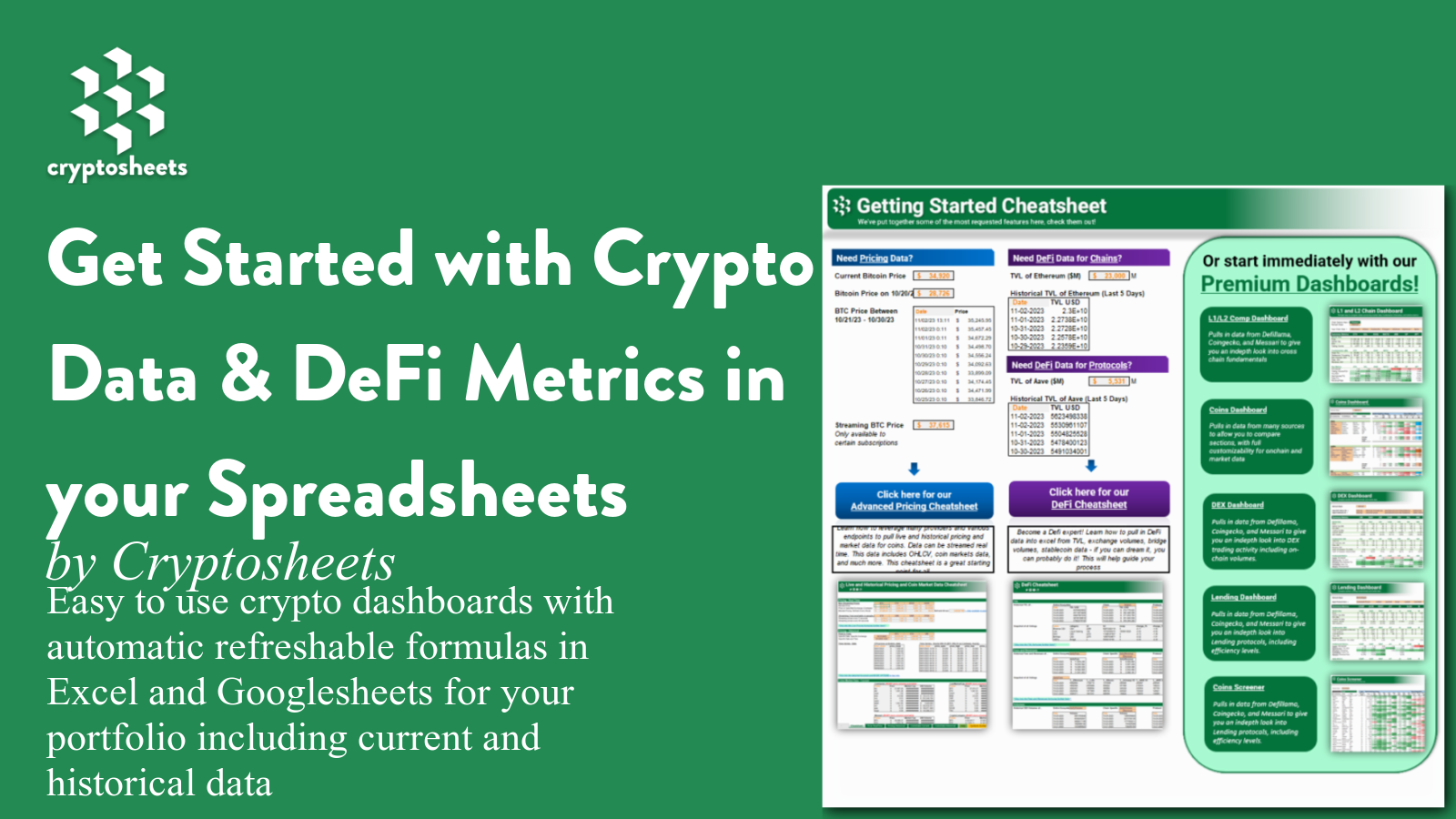 Get Started with Crypto Data & DeFi Metrics in your Spreadsheets | by Chris  Ware | Cryptosheets | Medium