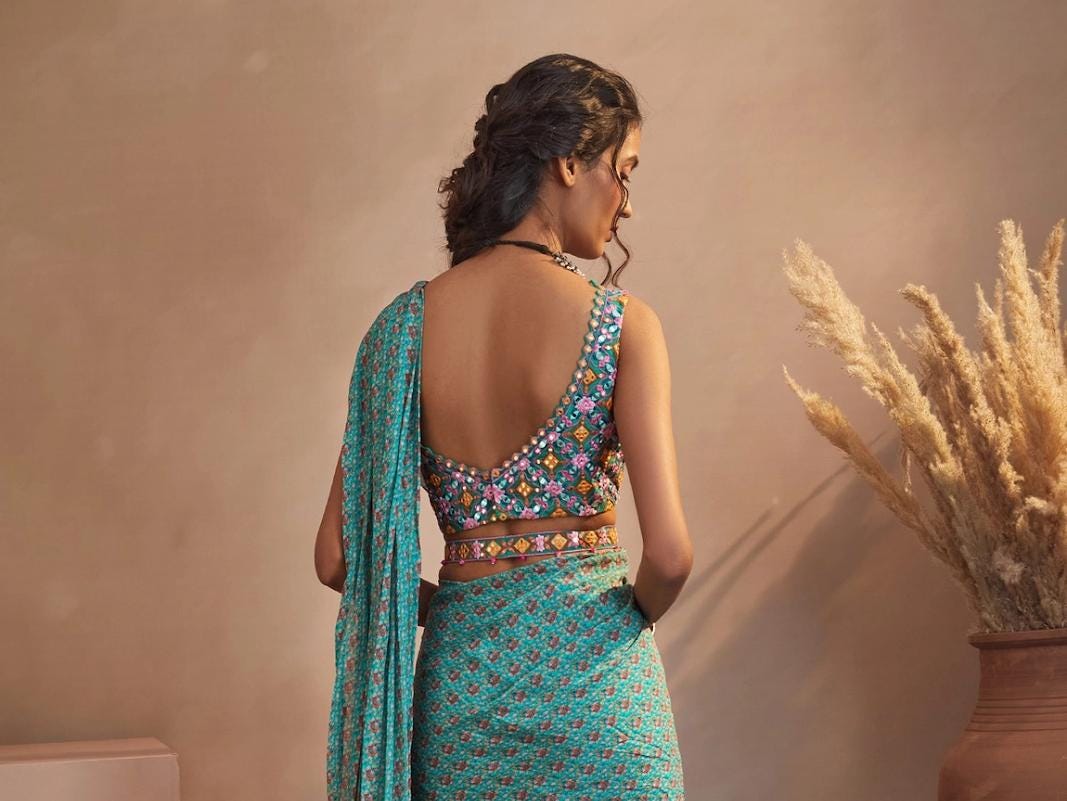 Modern 50 Backless Blouse Designs Inspirations | Medium, image size:1067x801