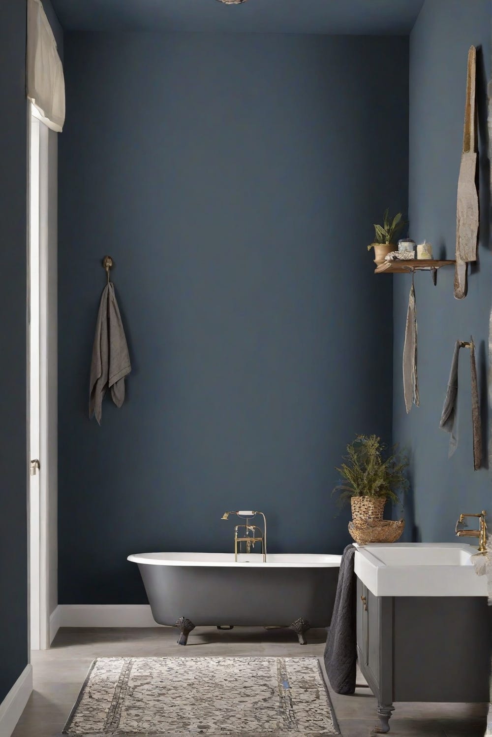 Bathroom Walls: Charcoal Blue SW 2739–2024 Wall Paint Guide | by Home  Cabinet Expert | Medium, image size:1000x1496