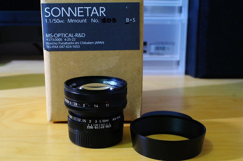 MS-OPTICAL-R&D SONNETAR 50mm f/1.1 MC Black Paint Sliver HK