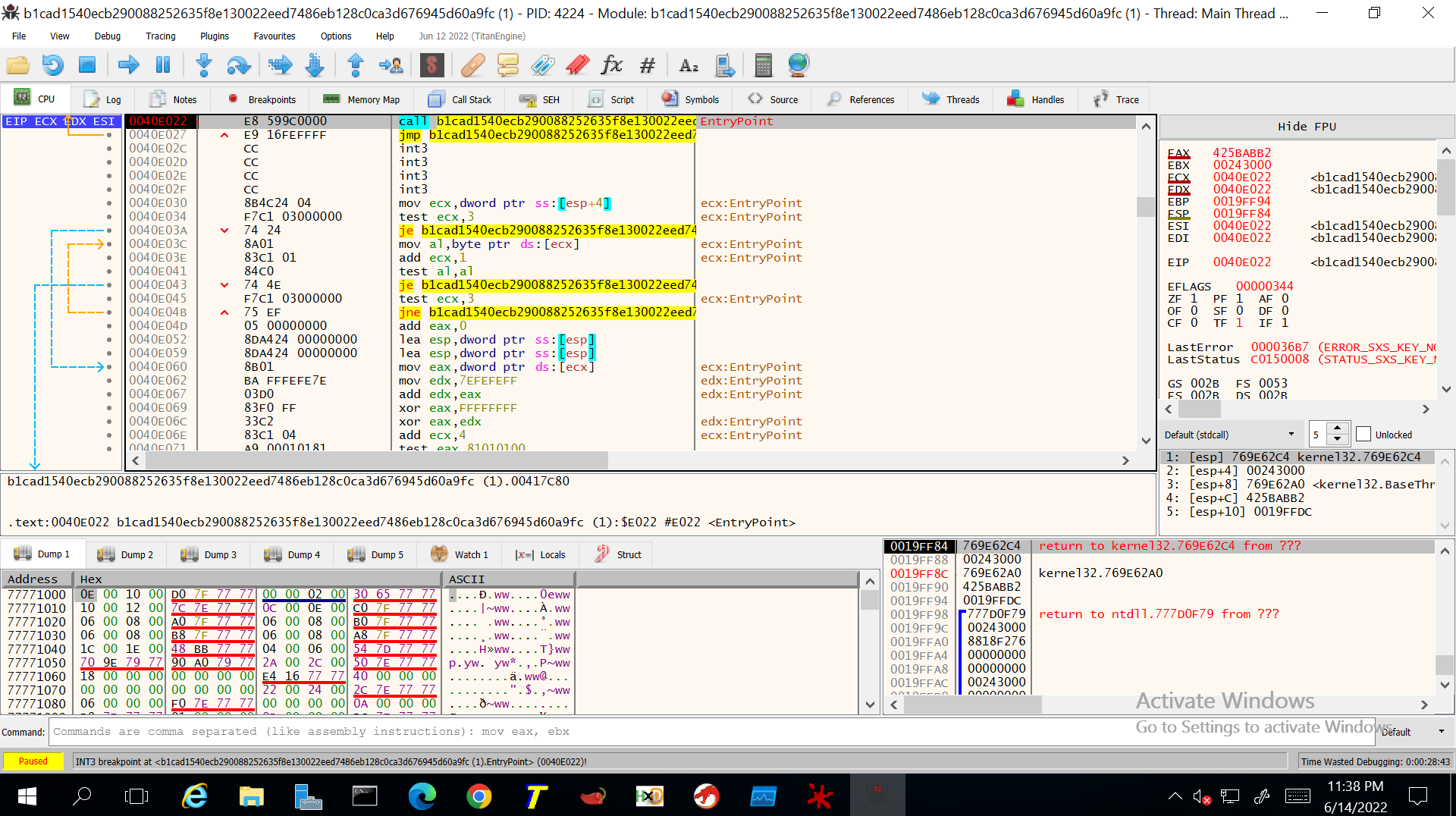 Unpacking Malware with x32dbg. But first how do we know if the sample… | by  Dattatrey | Medium