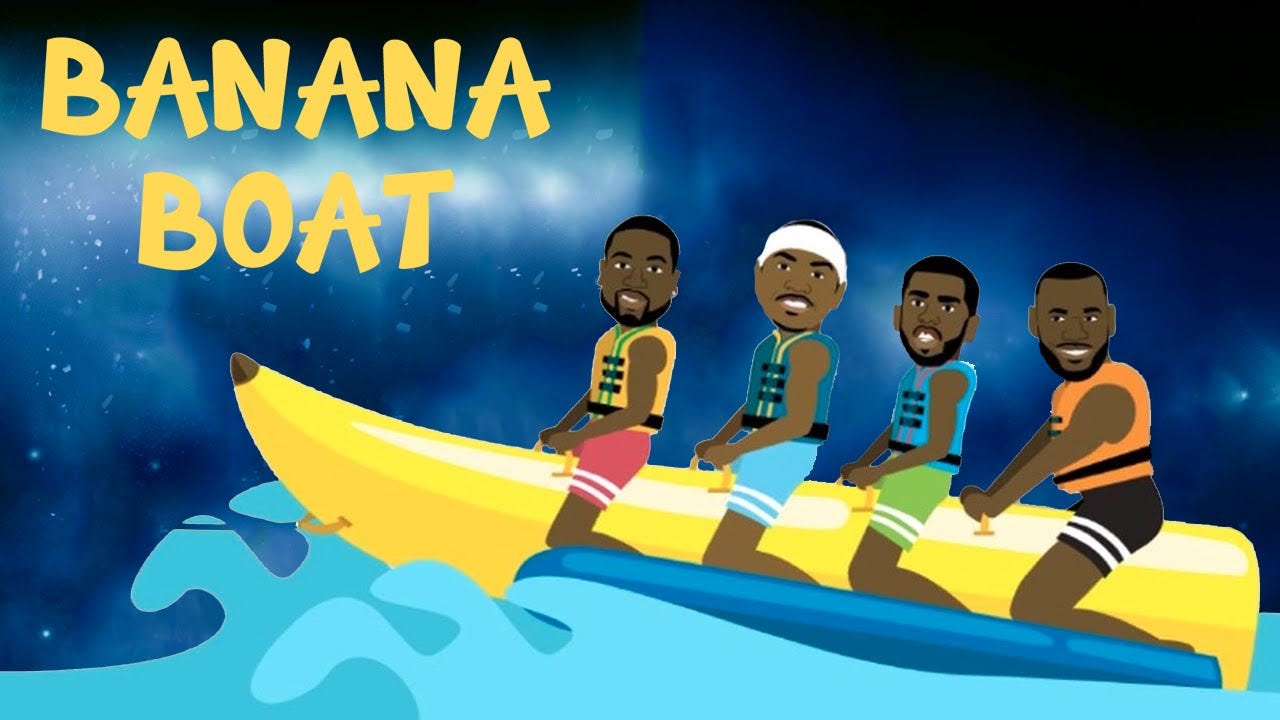 lebron james banana boat picture