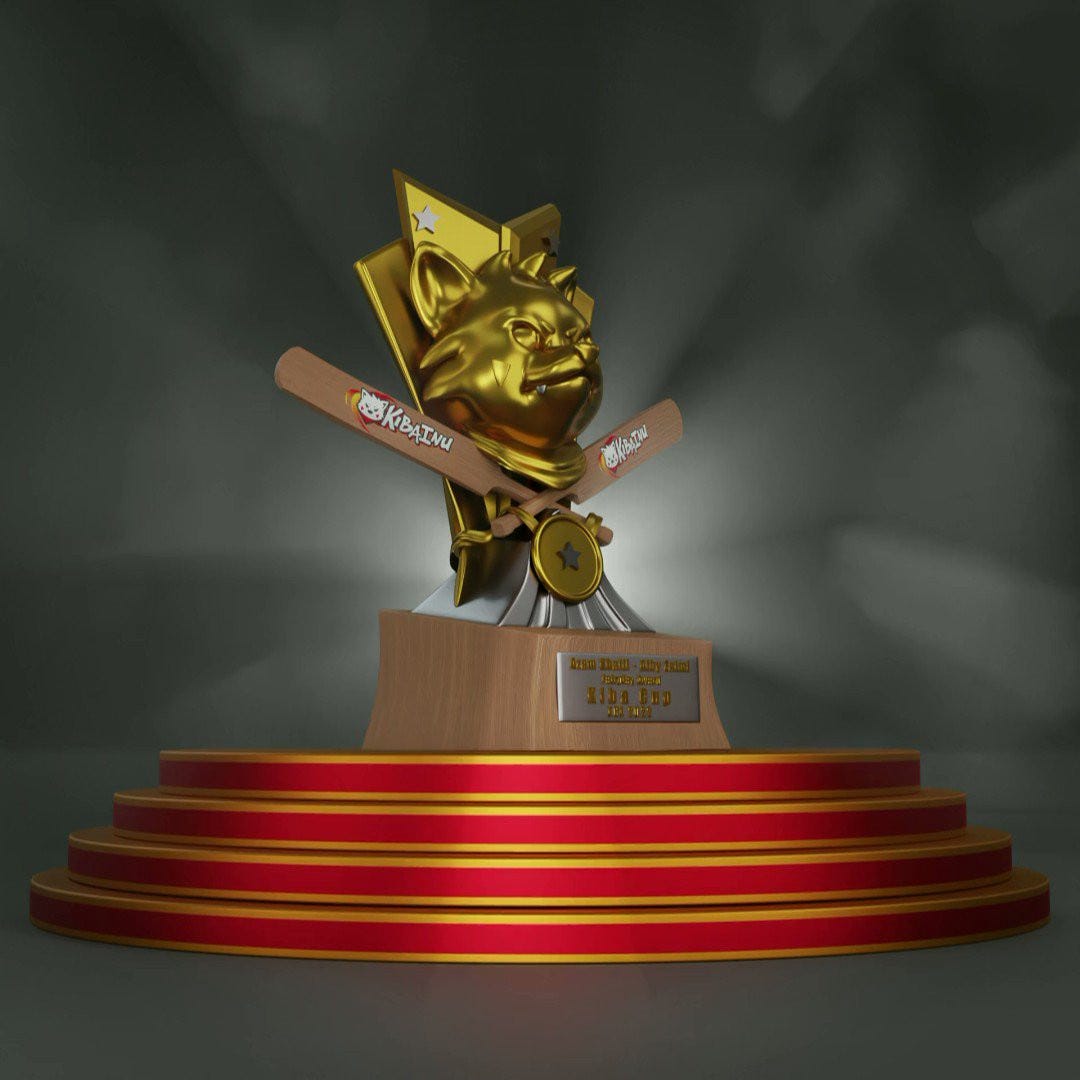Kiba Inu Awards First-Ever Professional NFT Trophy | by KibaInu | Medium