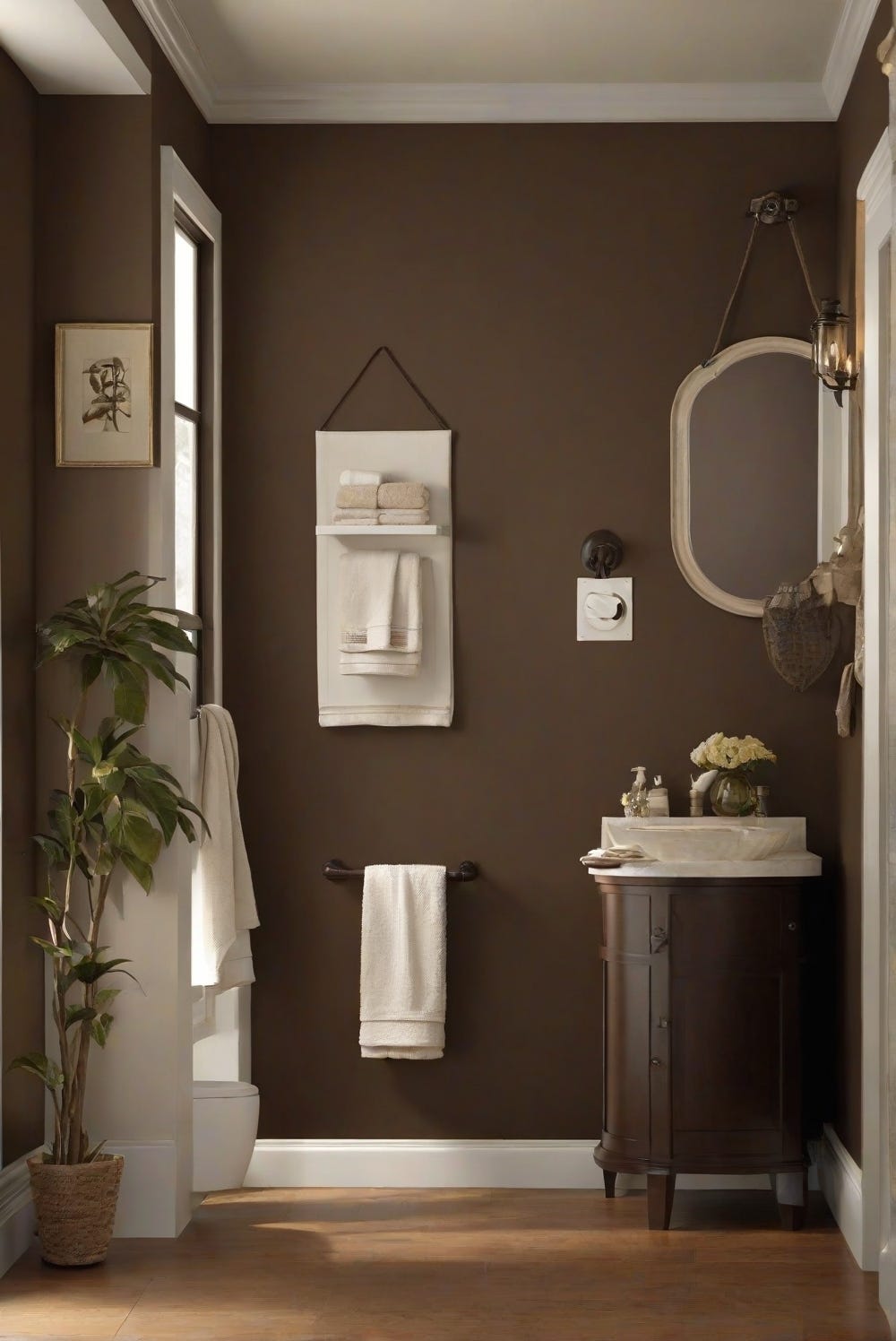 Bathroom Walls: Dark Forest Brown SW 9175–2024 Wall Paint Guide | by Home  Cabinet Expert | Medium, image size:1000x1496