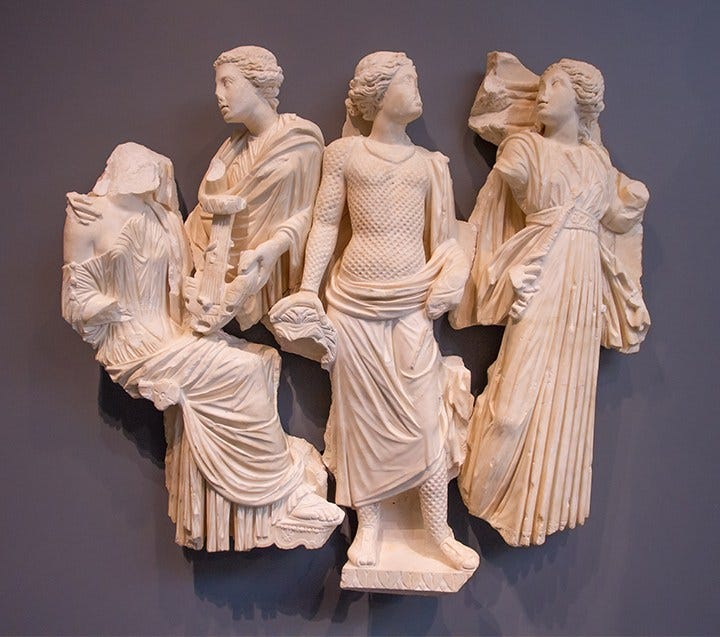 The Muses at the Museum. During my visit to the Getty Villa, in