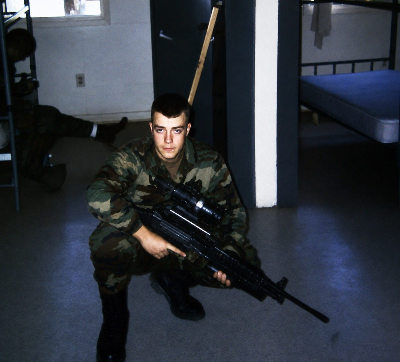Me with my M249 Squad Automatic Weapon named Beatrice c. 2003