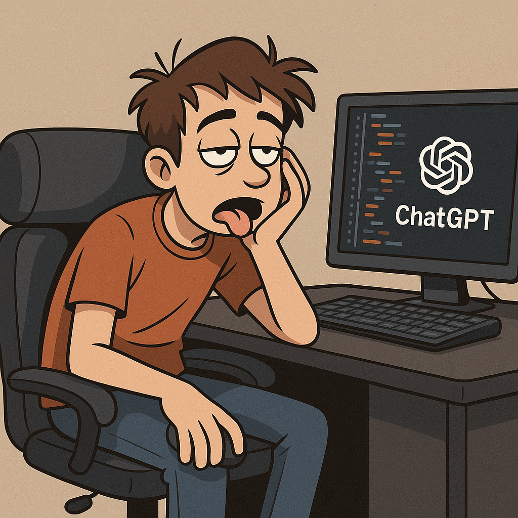 Cartoon Staring At Computer Screen