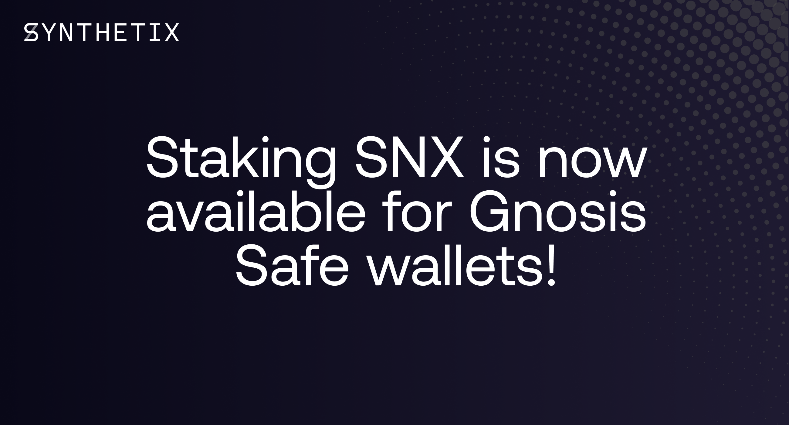 뉴스] 노시스 세이프 월렛 (Gnosis Safe Wallet)에서 SNX 스테이킹이 가능해 졌습니다! | by 신세틱스 | 신세틱스  | Medium