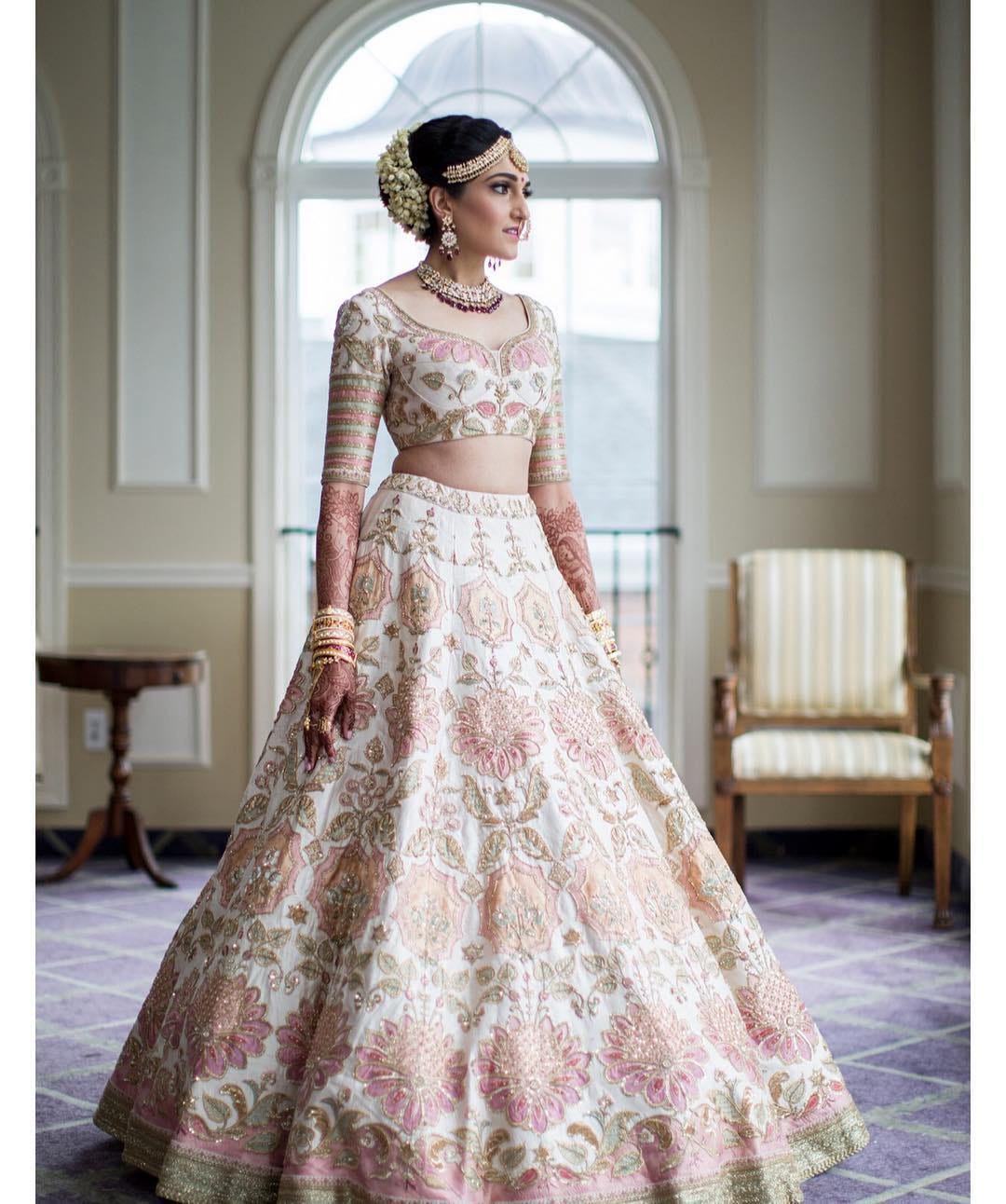 slim fit dress slacks White and Golden Lehenga Frock Pakistani Wedding Dresses – Nameera by Farooq main image 1