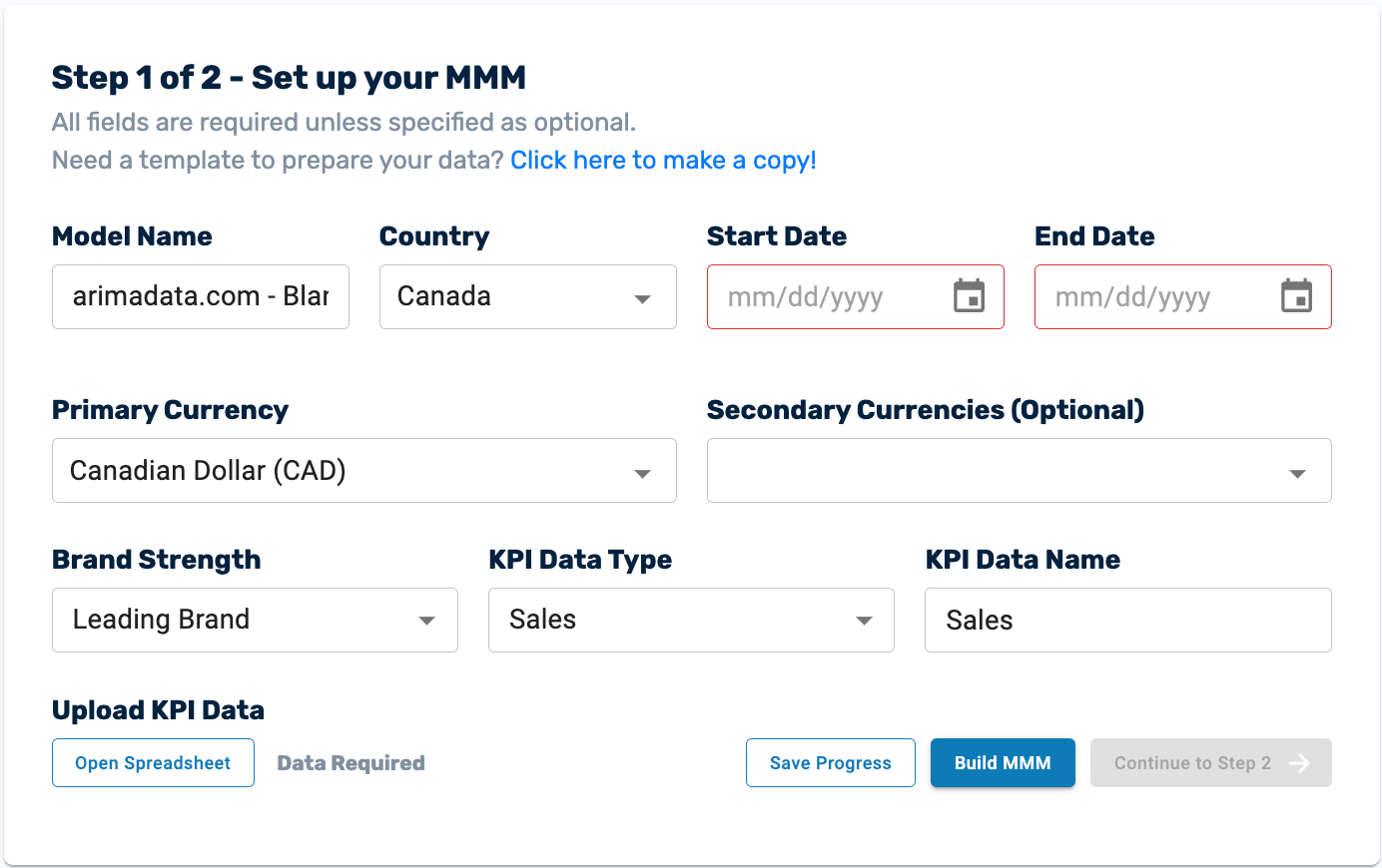 Step 1 to setting up MMM