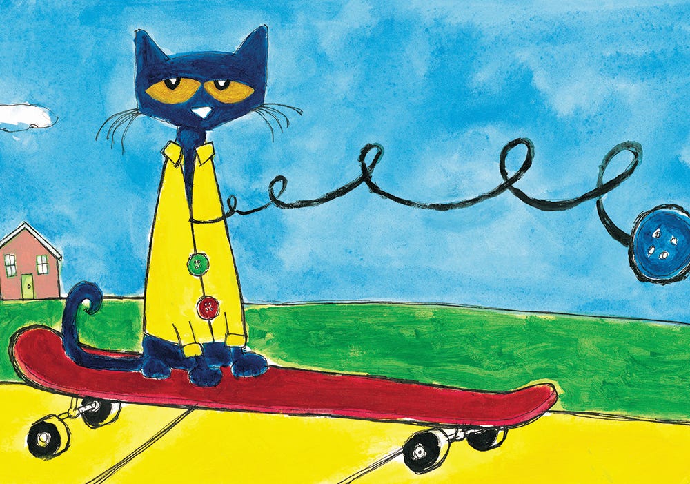 Pete The Cat Skateboard Clipart