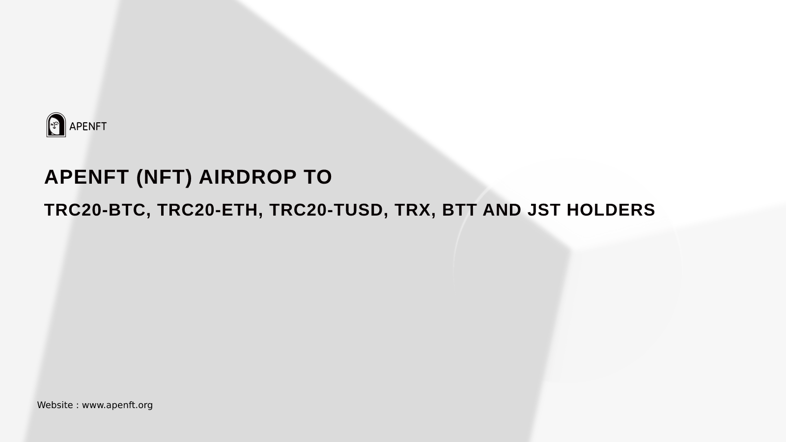 APENFT 재단 공지— BTC, ETH, TUSD, TRX, BTT, JST 홀더 APENFT(NFT) 에어드랍 정책 발표 | by  TRON DAO Korea | Medium