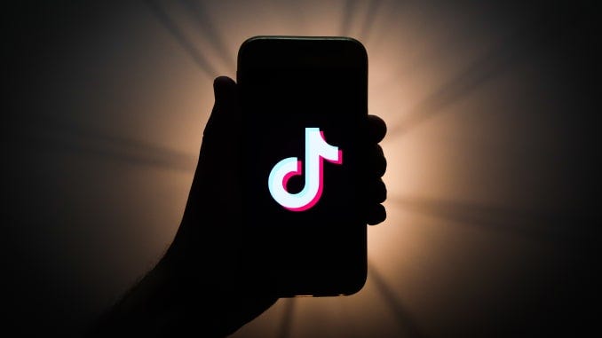 TikTok logo on smartphone screen