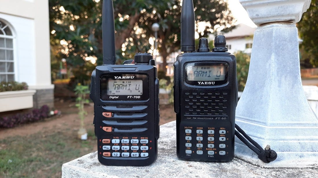 Yaesu FT-60R vs. Yaesu FT-70DR. A shootout between two basic 