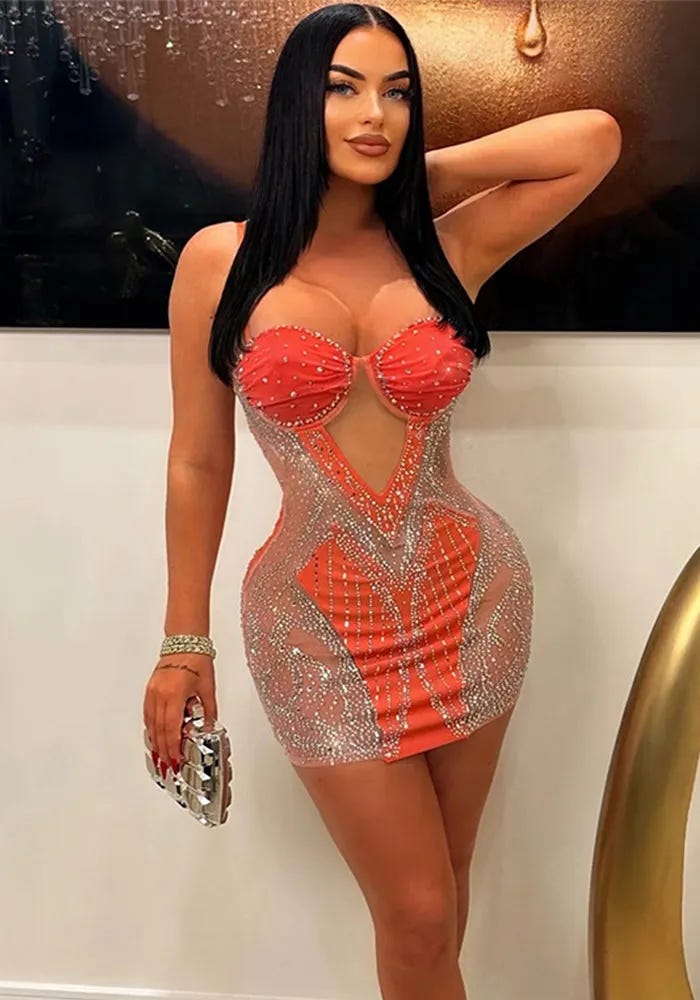 strapless open back dress Sexy Summer Wedding Dress - Short Wedding Party Dress and Open Back - Sequin and Feather Dress Plus Size main image 1