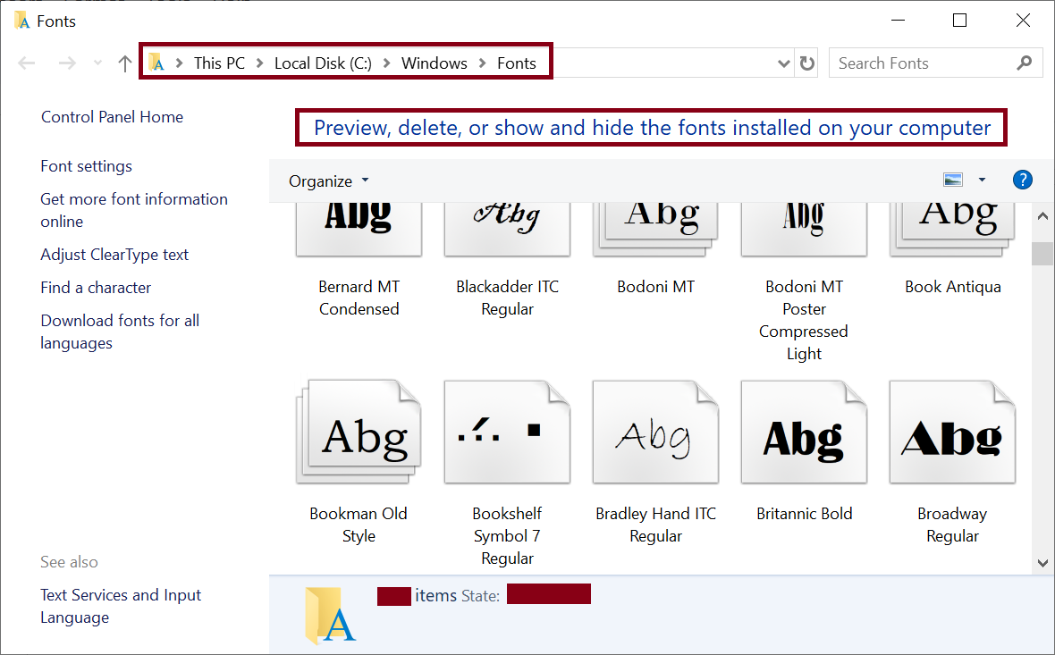 View Installed Fonts
