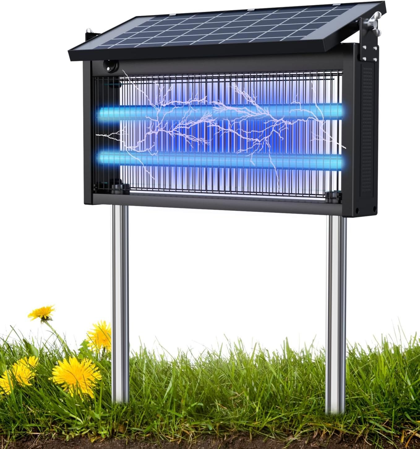 PALONE Solar Bug Zapper 3 In 1 Electric Fly Killer, 4500V USB-C Rechargeable Fly Zapper With 6W Solar Panel, Flying Insect Pest Mosquito Killer For Indoor Home, Outdoor Garden, Camping, Bug Catcher - Foto 6