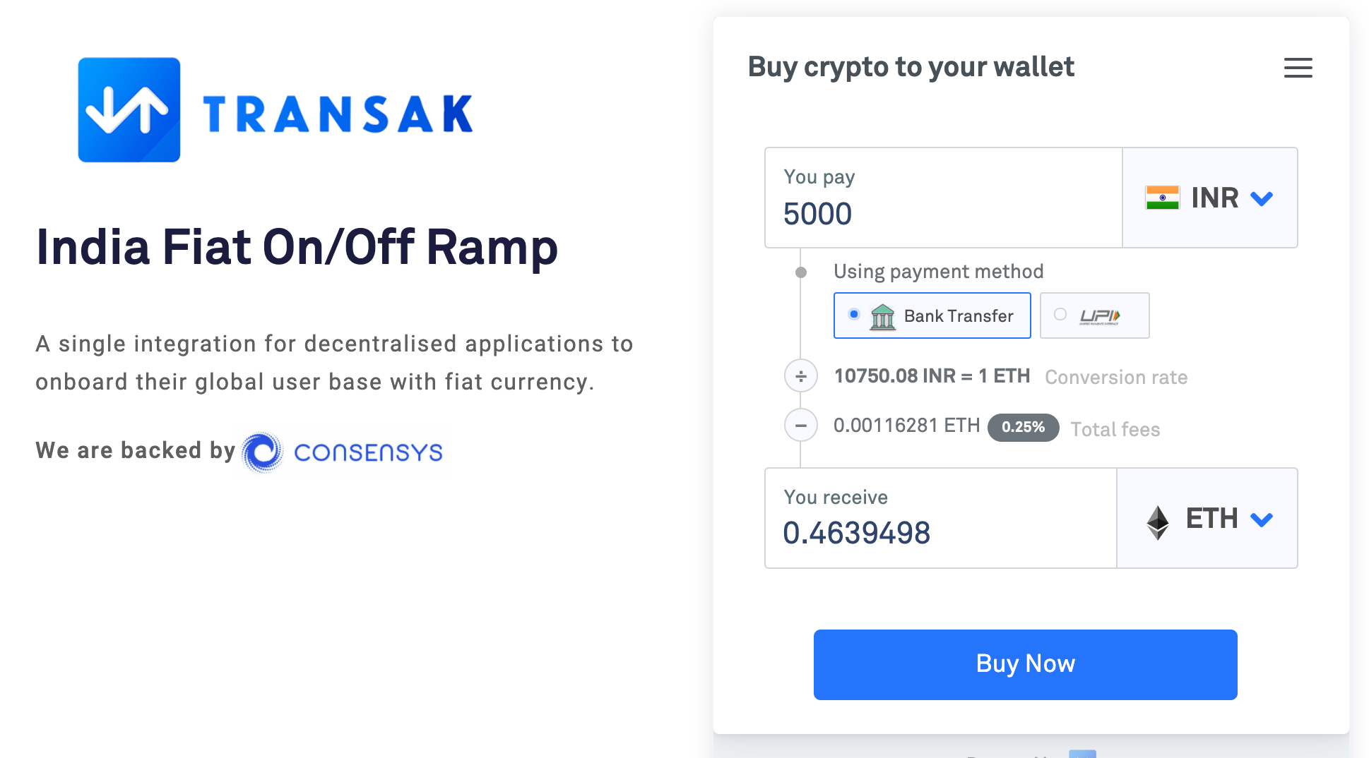 Transak launches INR on-ramp after cryptocurrency ban lift in India | by  Transak | Medium