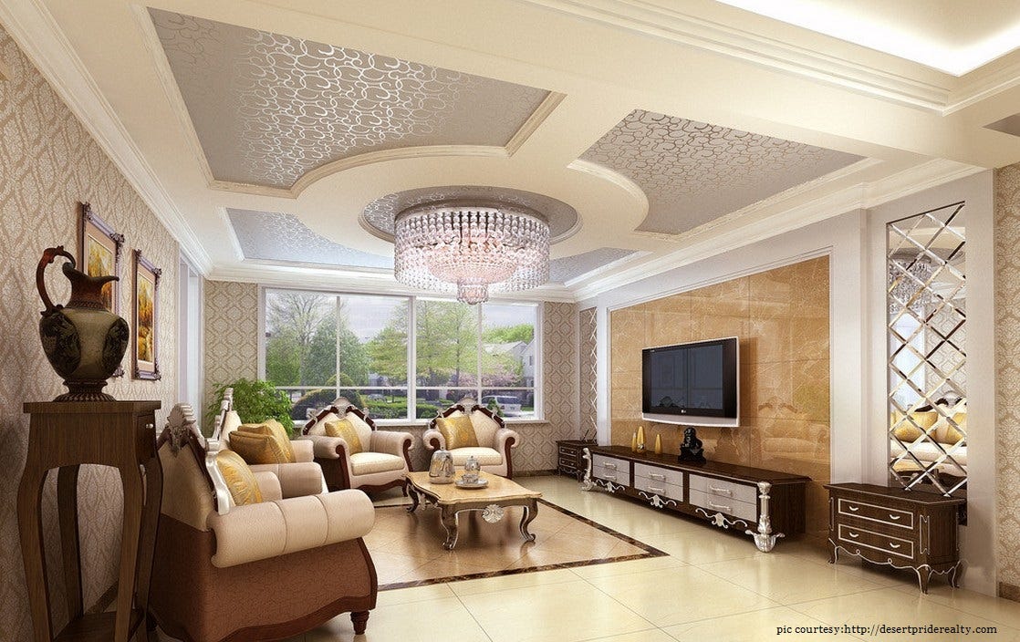 Picture of Traditional Ceiling Design For Living Room Living Room Interior Design