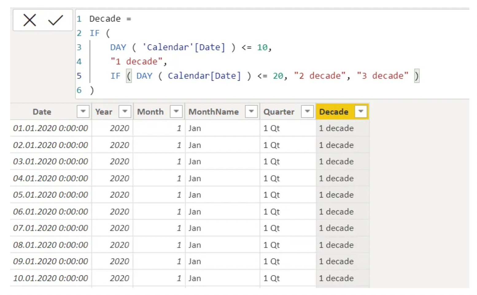 DAX Power BI: Creating a calendar with additional parameters | by