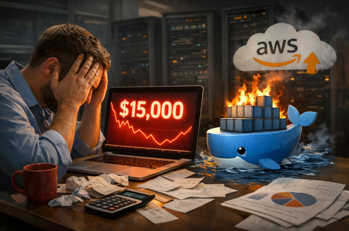 I Thought Docker Would Save Us Money. Our AWS Bill Hit $15K That Month. |  by Engineer in the Dark | Jan, 2026 | Medium, image size:1152x764