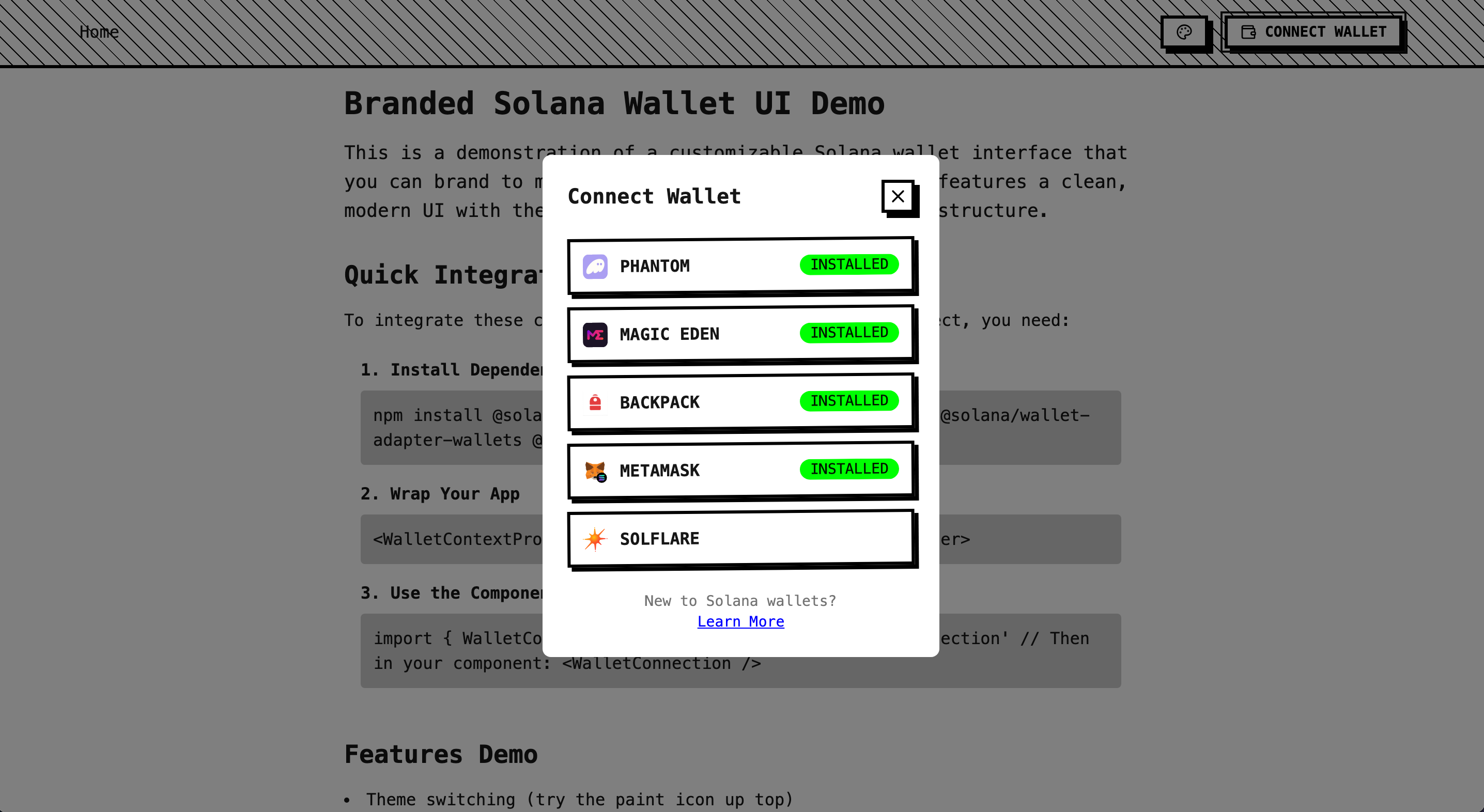 Solana Wallet UI Branded. Full design control over wallet adapter… | by  Joshua Vaage | Medium