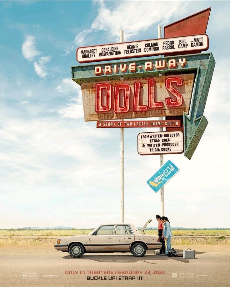 Film Review: Drive Away Dolls. (Dir. Ethan Coen, 2024) | by Francesca  Beaumont | Medium