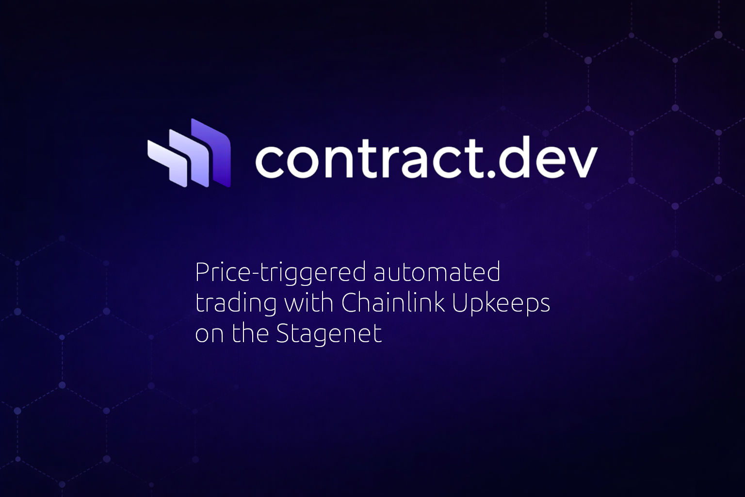 Implementing a price-triggered trade execution contract using Chainlink  time-based upkeep on the contract.dev stagenet | by contract.dev | Jan,  2026 | Medium
