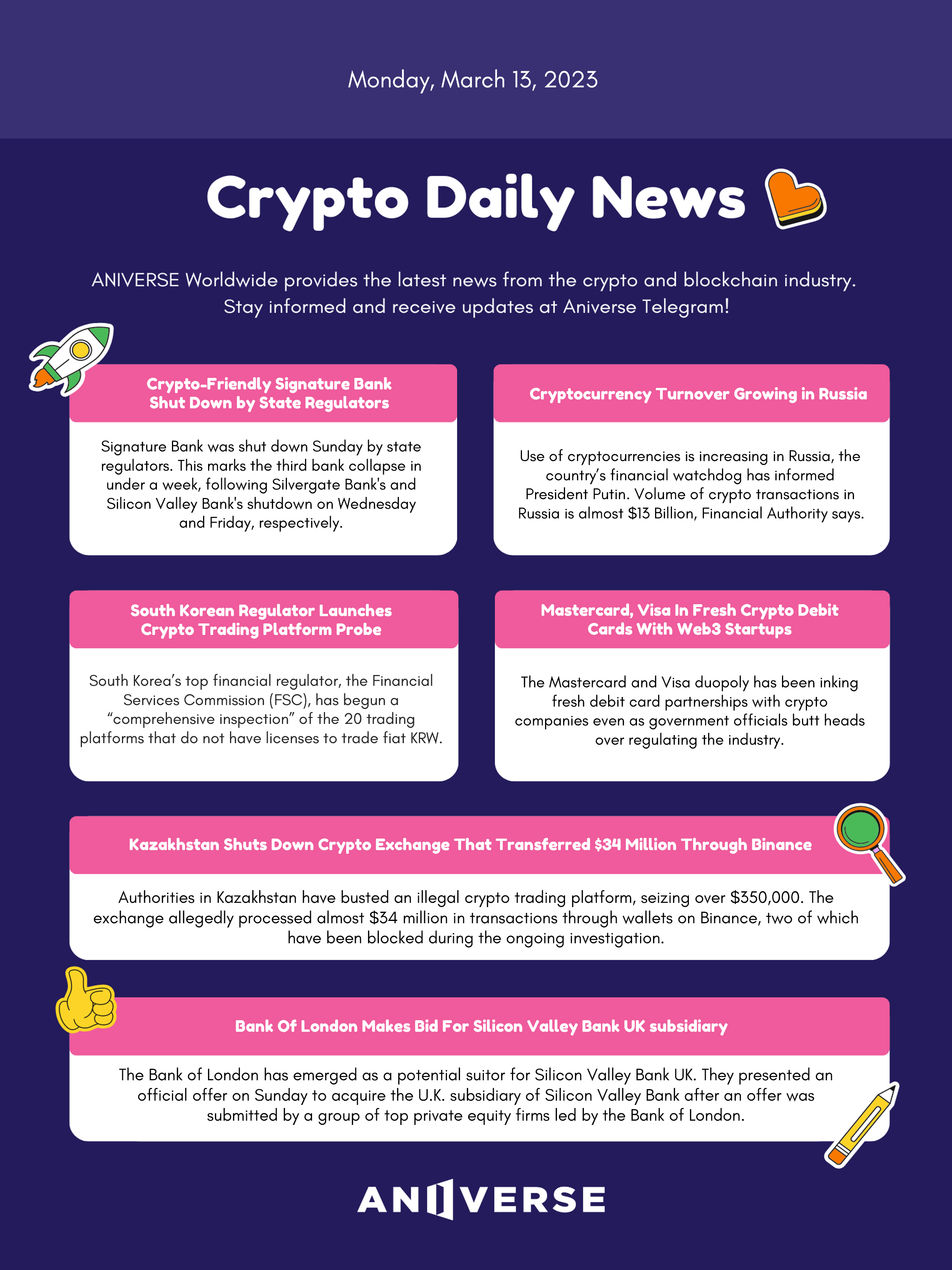 ANIVERSE Crypto Daily News_March 13, 2023 | by ANIVERSE | ANIVERSE | Medium