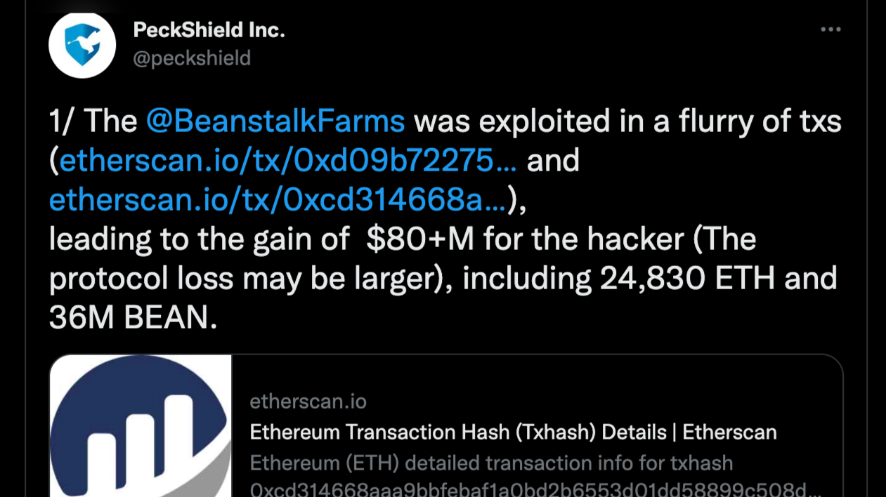 Beanstalk Exploit — A Simplified Post-Mortem Analysis | by Everything  Blockchain | Coinmonks | Medium