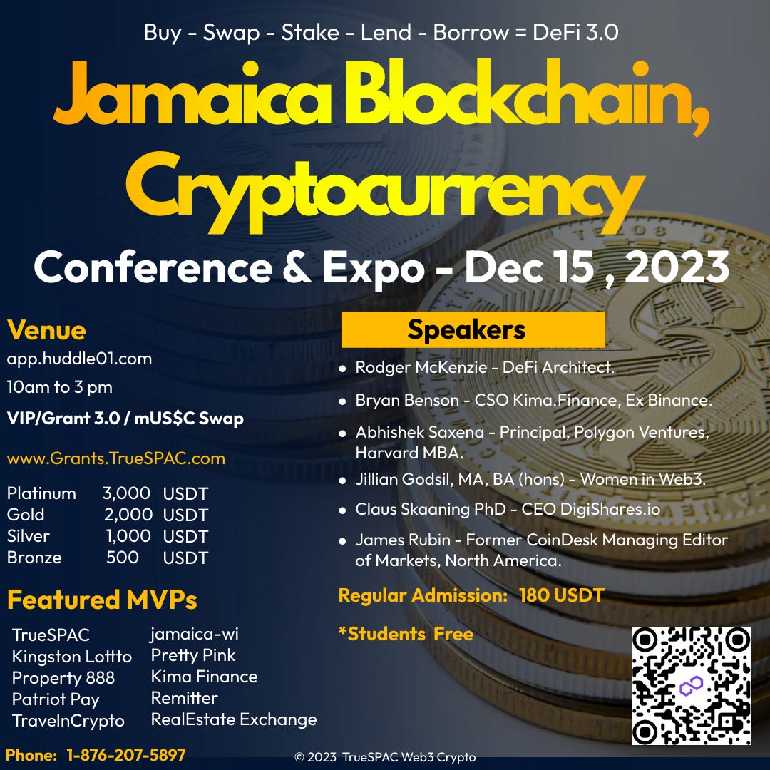 Jamaica Blockchain Conference & Expo 2023 - TrueSPAC Web3 Crypto - Medium