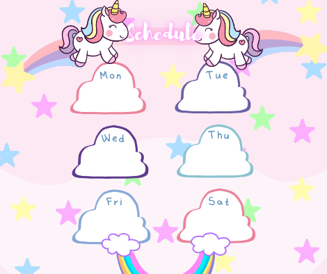 A typical schedule - Feel free to use this template!