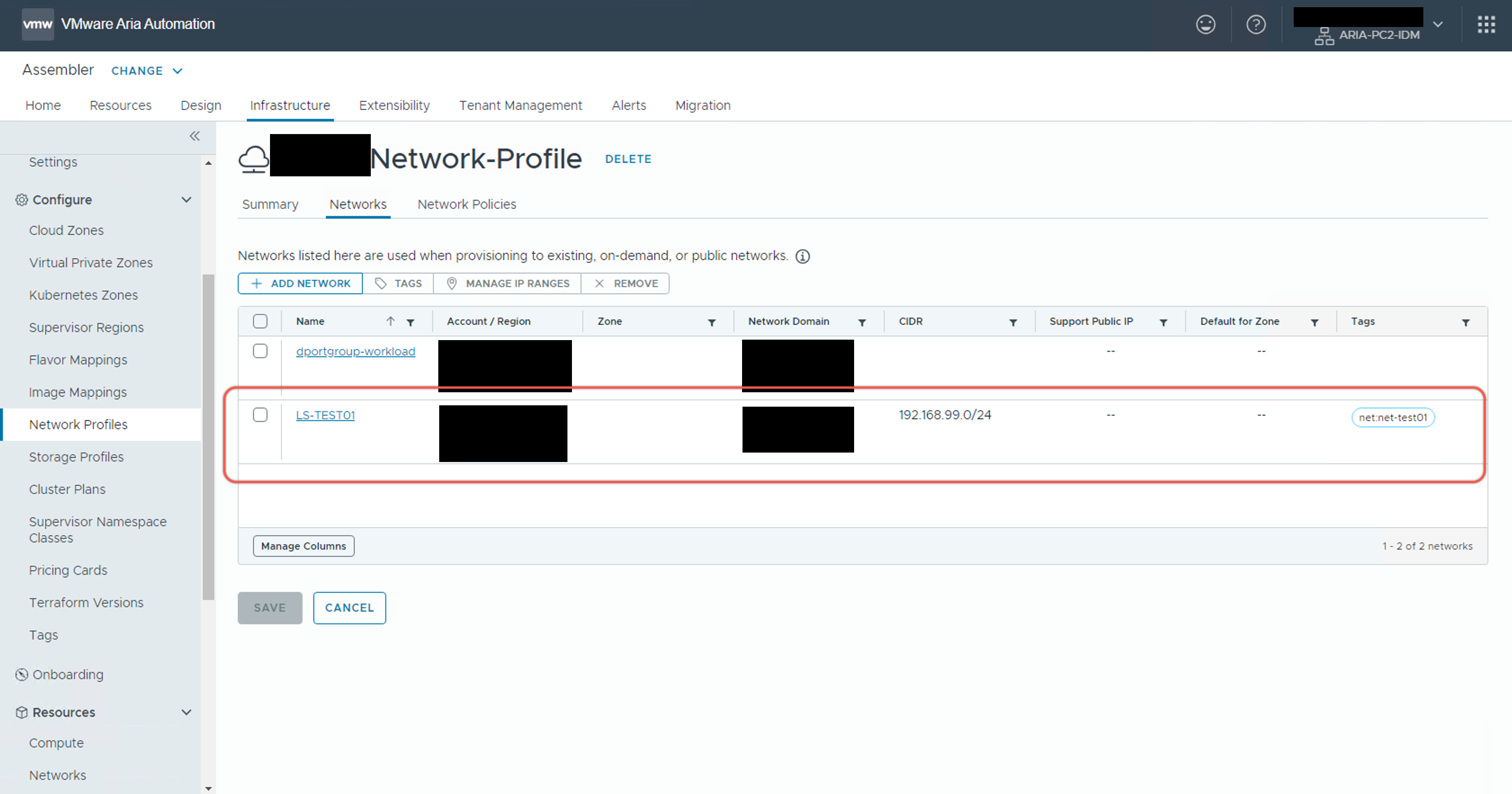Aria Automation 8.18 — Template with Dynamic Network Selection