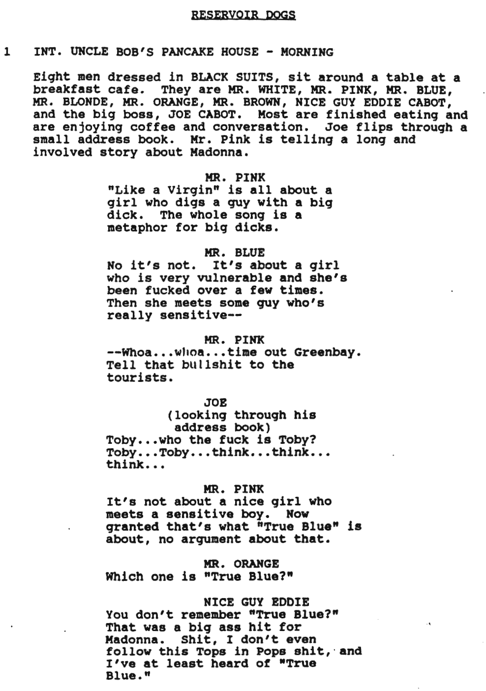 Page One: 'Reservoir Dogs' (1992) - Go Into The Story