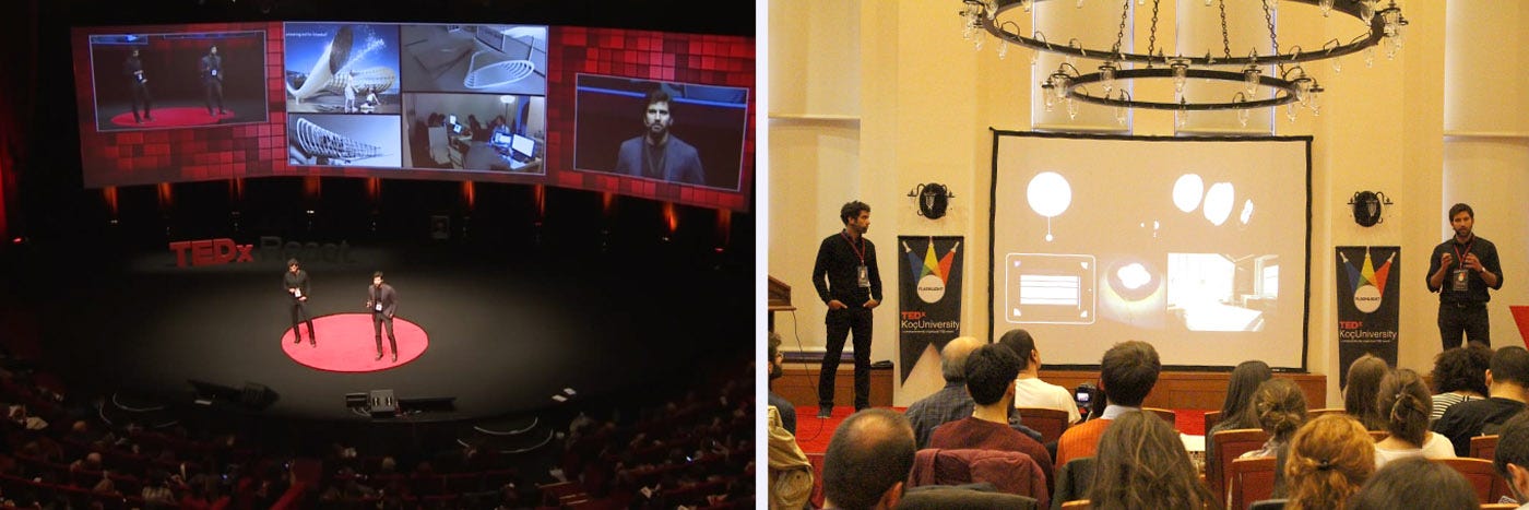 Our Ted Talks, TEDxReset in 2014 (left)and from TEDxKoçUniversity in 2015 (right).