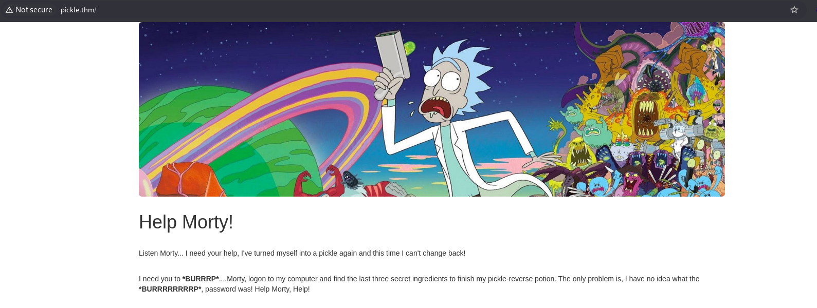 Try Hack Me: Pickle Rick. A Rick and Morty CTF. Help turn Rick… | by Natsu  | Medium