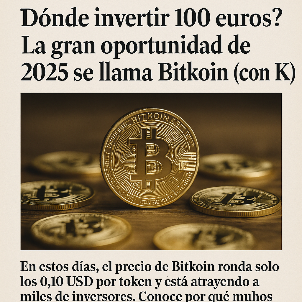 Dónde invertir 100 euros? La gran oportunidad de 2025 se llama Bitkoin (con  K) | by Economy and Finance News | Medium