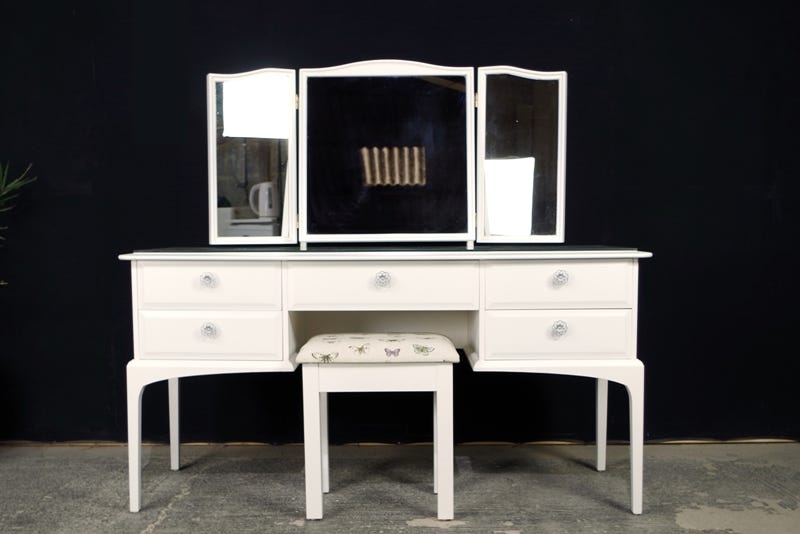 knee length dresses for ladies Girls White Dressing Table & Stool Mirror & Drawers