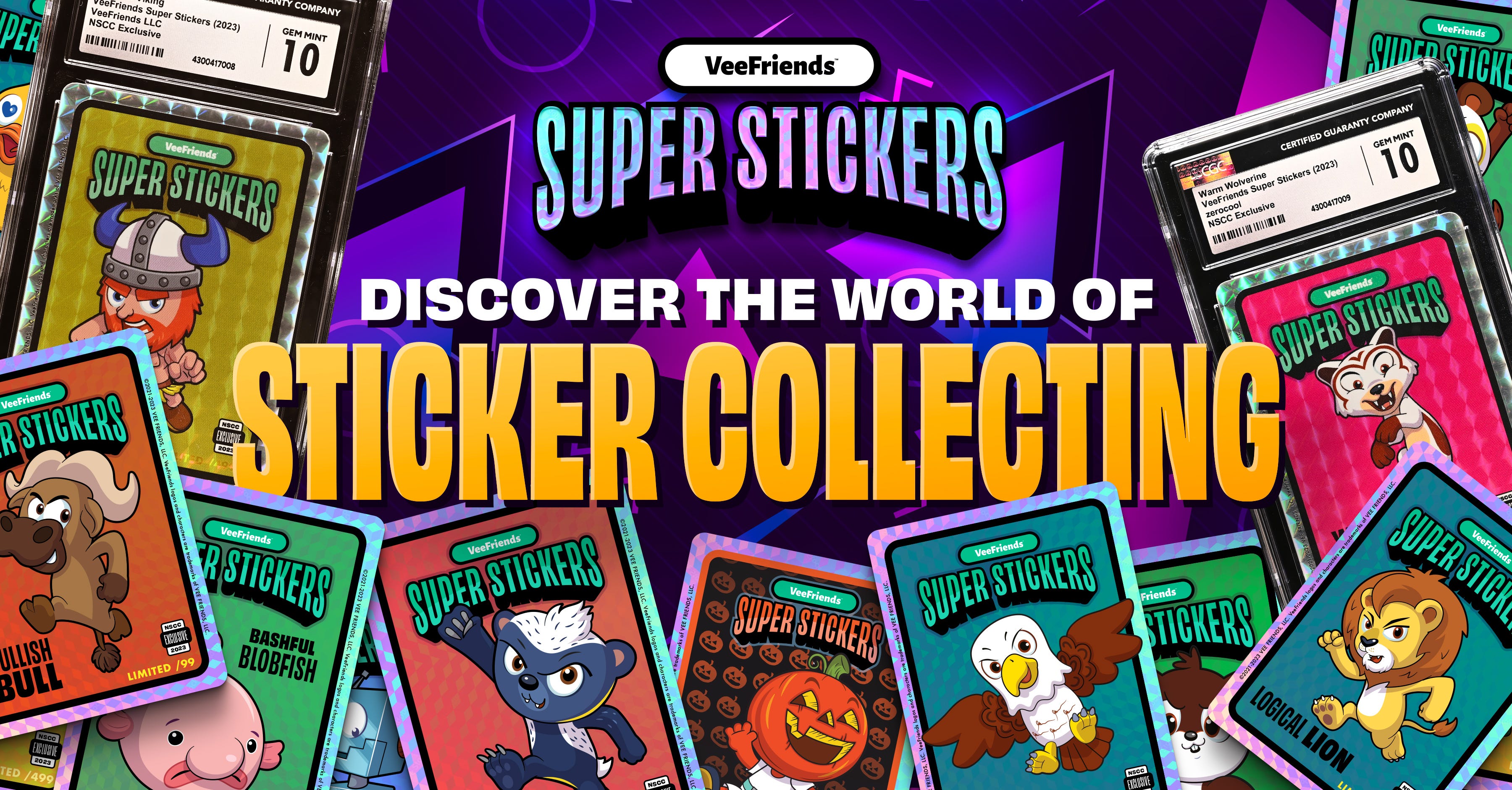 PSAマガジンsuper stickers 【witty weasel】/99 🚨 Breaking News 🚨 Introducing the PSA VeeFriends Super