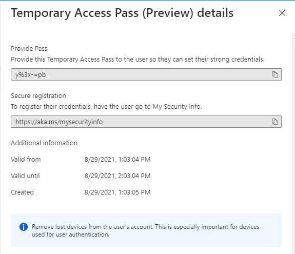 Creating my own TAP (Temporary Access Pass) complexity