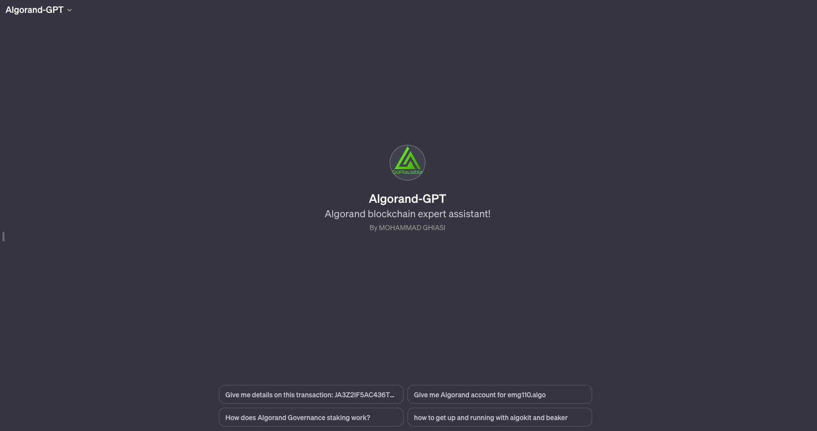 Algorand-GPT is live!. One of the first-ever GPTs on the… | by MG | Medium