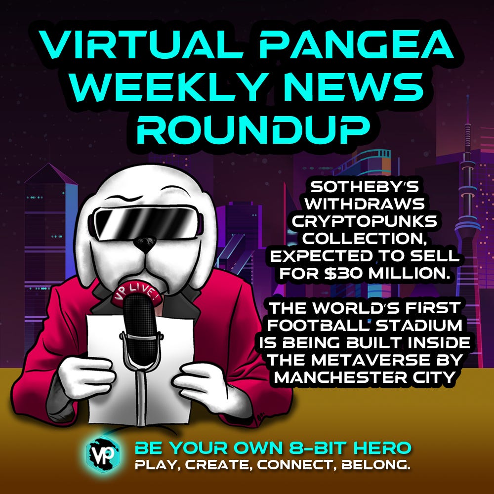 Thumbnail for the Medium article 'Virtual Pangea Weekly News Round-Up'