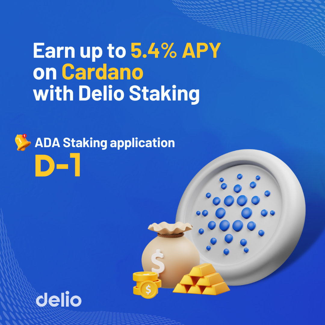 Delio] Explore the best yield and low fees opportunities to stake Cardano(ADA)!  Up to 5.4% APY | ADA Staking application D-1 | by Delio Global |  delio-global | Medium